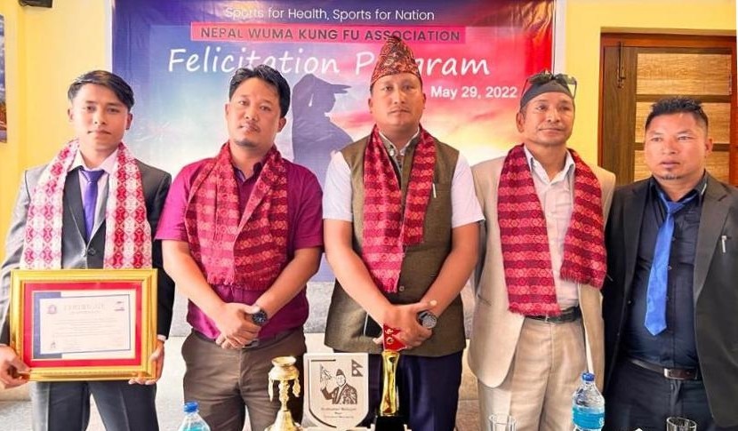 पदक विजेता उमा कुङफु खेलाडी सम्मानित