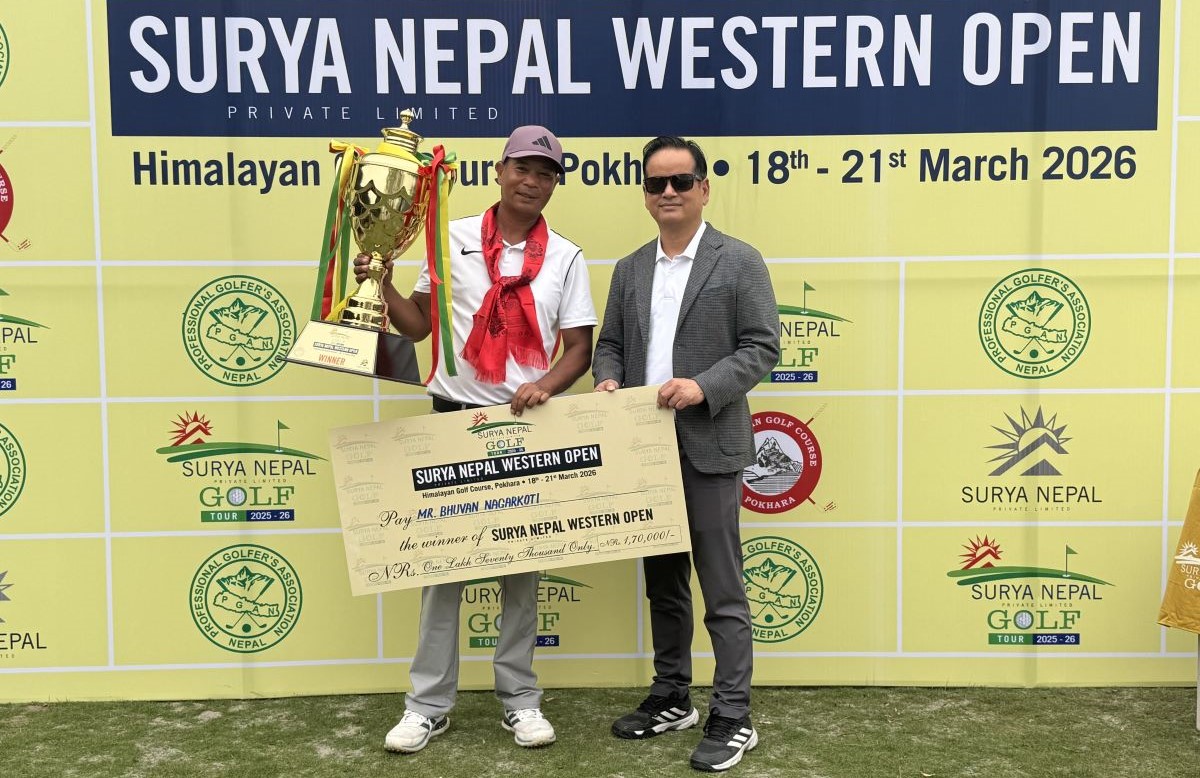 भुवनलाई सूर्य नेपाल वेस्टर्न ओपनको उपाधि