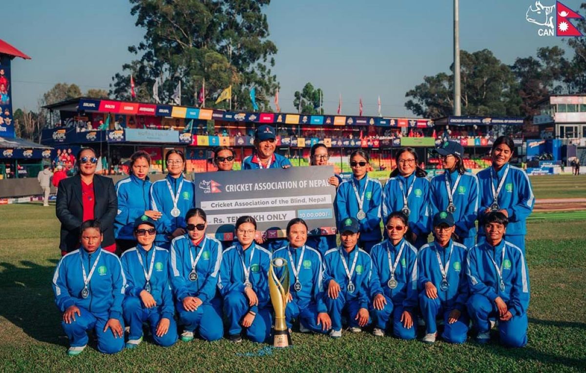 विश्वकप उपविजेता दृष्टिविहीन महिला क्रिकेट टिमलाई क्यानको सम्मान