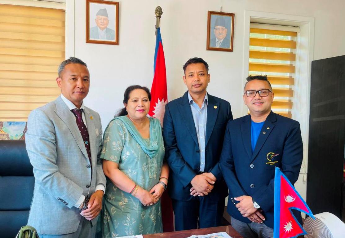 दूतावासद्वारा कोरियामा तीन तेक्वान्दोकर्मी सम्मानित