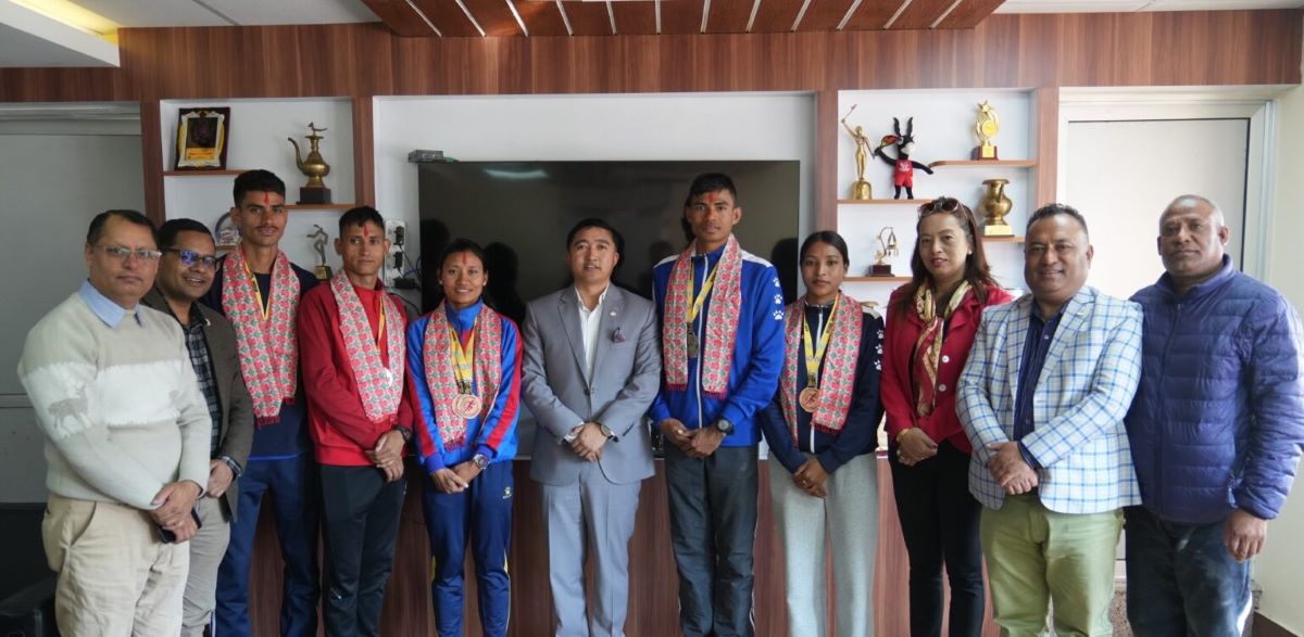 एथलेटिक्स साफ पदक विजेतालाई राखेपको बधाई