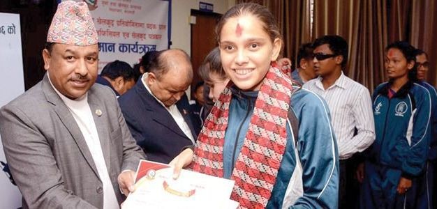 अन्तर्राष्ट्रिय पदक विजेता खेलाडी पुरस्कृत