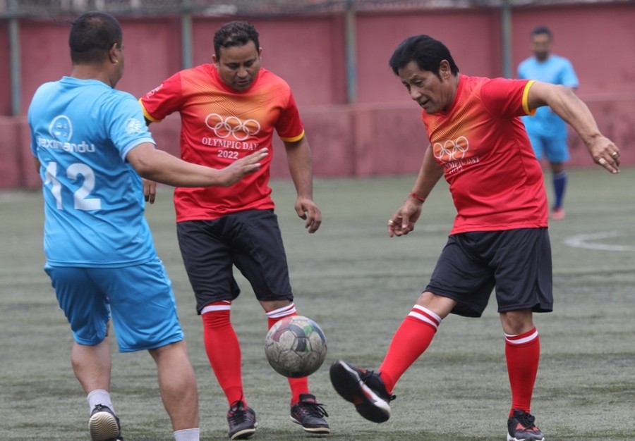 ओलम्पिक दिवसमा कलाकारको फुटबल