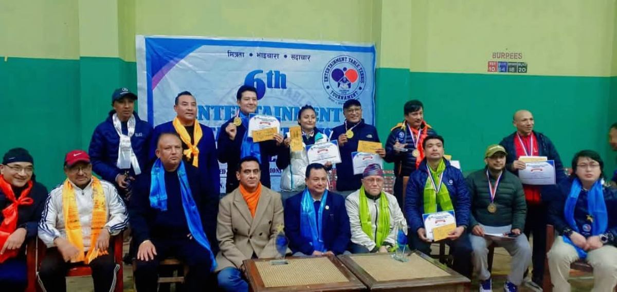 इन्टरटेन्मेन्ट टेबलटेनिसको उपाधि राजेन्द्र, मुकेश र अनितालाई