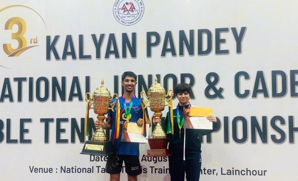 टेबलटेनिसको जुनियर यु-१९ ब्वाइज सिंगल्समा प्रजिलले जिते स्वर्ण